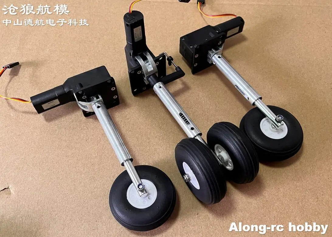 RC Plane Models Parts Height 111mm Retractable Landing Gear with PU Wheels for 2-3.5kg Hobby Airplane Aircraft DIY Jet Fighter