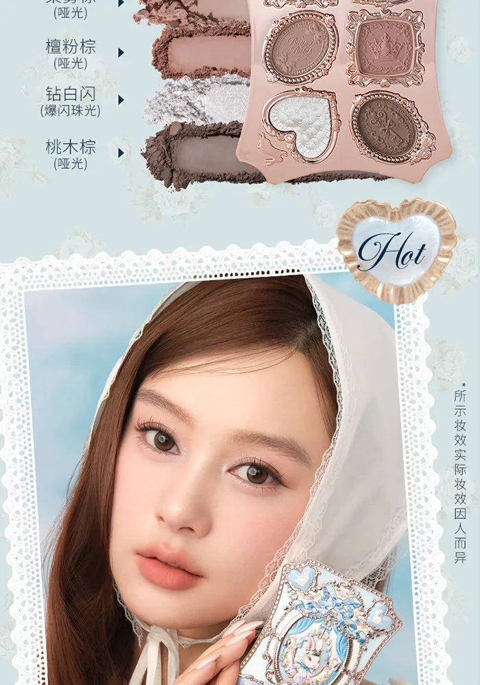 Flower Knows Bunny Garden Collection 6-color  Eyeshadow Palette Rabbit Face Palette Shimmer Matte Satin Makeup Cosmetics