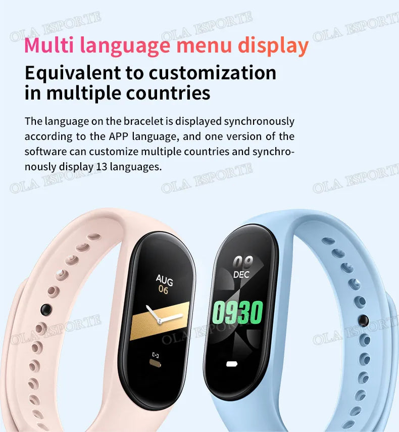 For Men Women Smart Watch Heart Rate Sleep Monitoring Fashion Waterproof Sports Bracelet Full Touch Screen Multiple Sports Modes