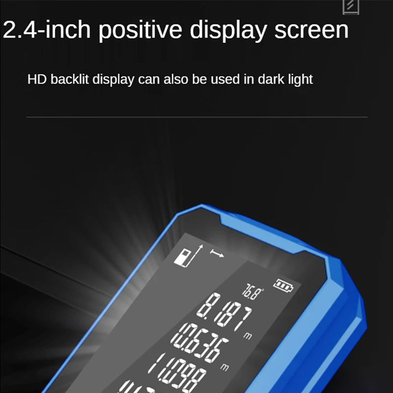 Laser Rangefinder Tape Measure Tool Distance Meter With Angle Function Bicolor Soft Adhesive  Measuring Distance 50/100 M