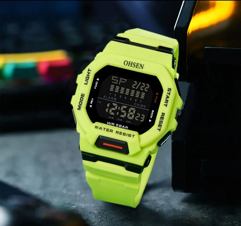 Outdoor Sport Watch for Men G Style Digital Mens Watches 50M Waterproof Green Hombre Male Tactical Electronic Wristwatch Gifts