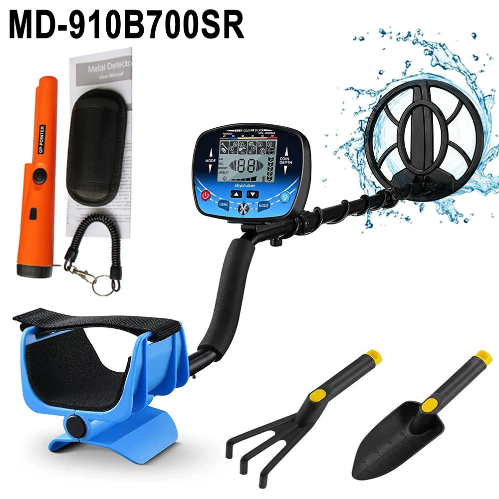 Metal Detector Underground Professional Depth Search Finder Gold Detector Treasure Detecting Pinpointer Waterproof Coil