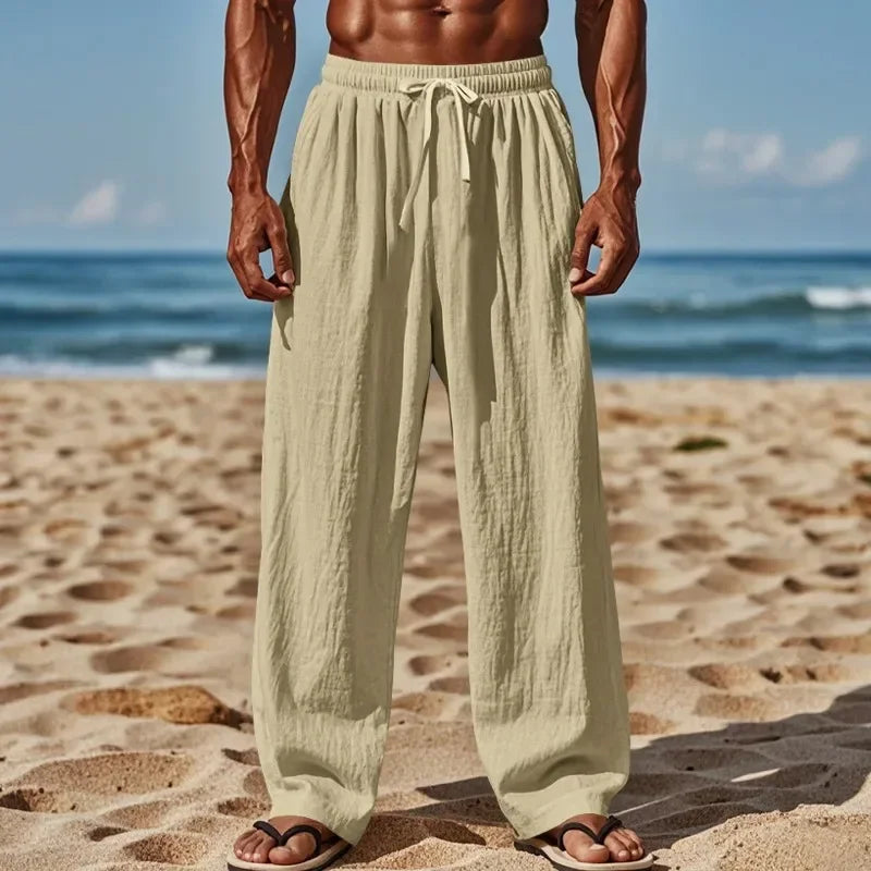 Men's Casual Pants Comfortable and Breathable Daily Wear with Fashionable Men Must Be Large Size Loose Elastic Waist Comfort