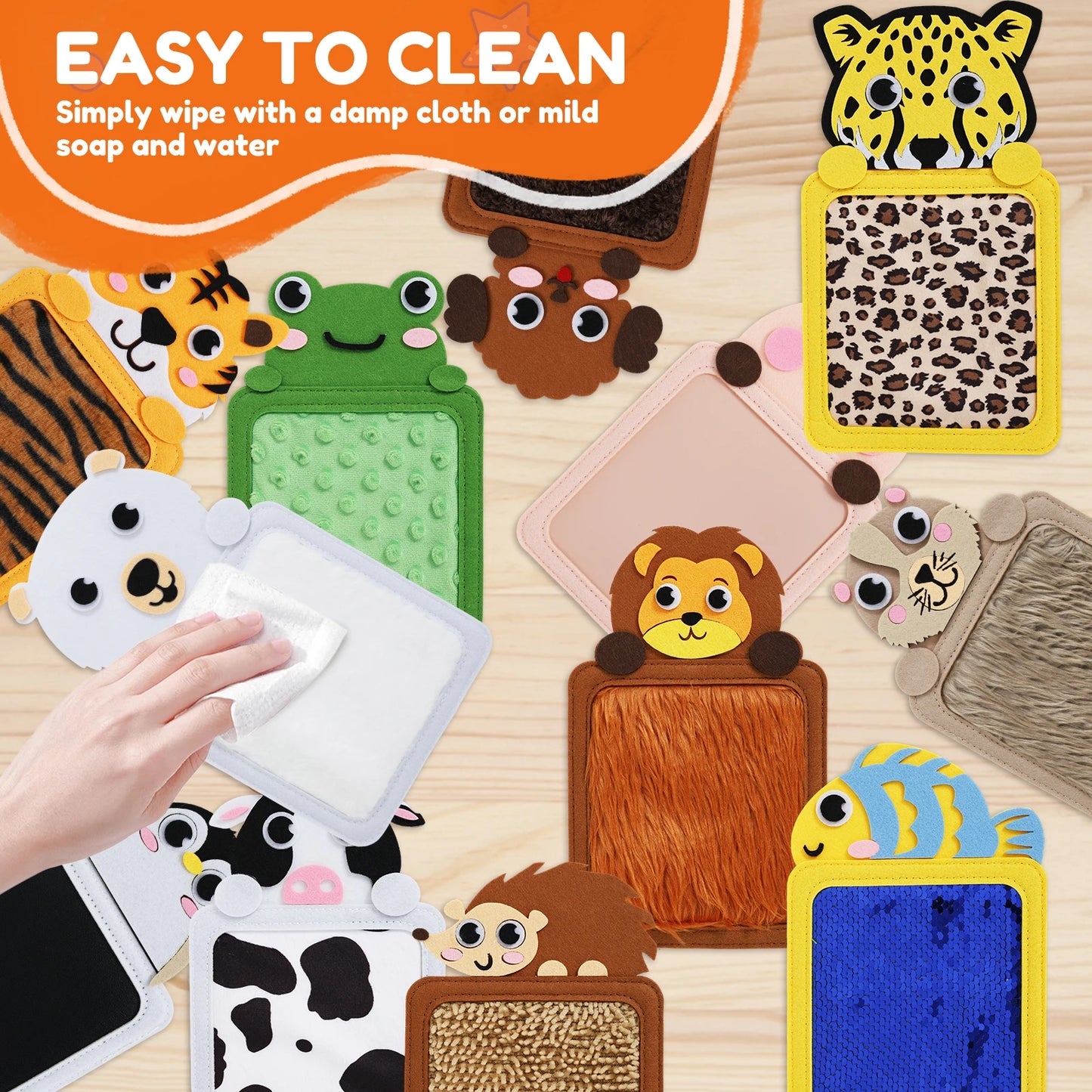 Felt Sensory Mats for Autistic Children Cartoon Animal Cognition Tiles Textured Pads Developmental Preschool Education Toys