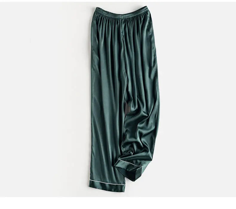 Ice Silk Sleep Pants Long Loose Fit Home Clothes for Men And Women plus Size Simulated Silk Single Piece Couple Home Pants