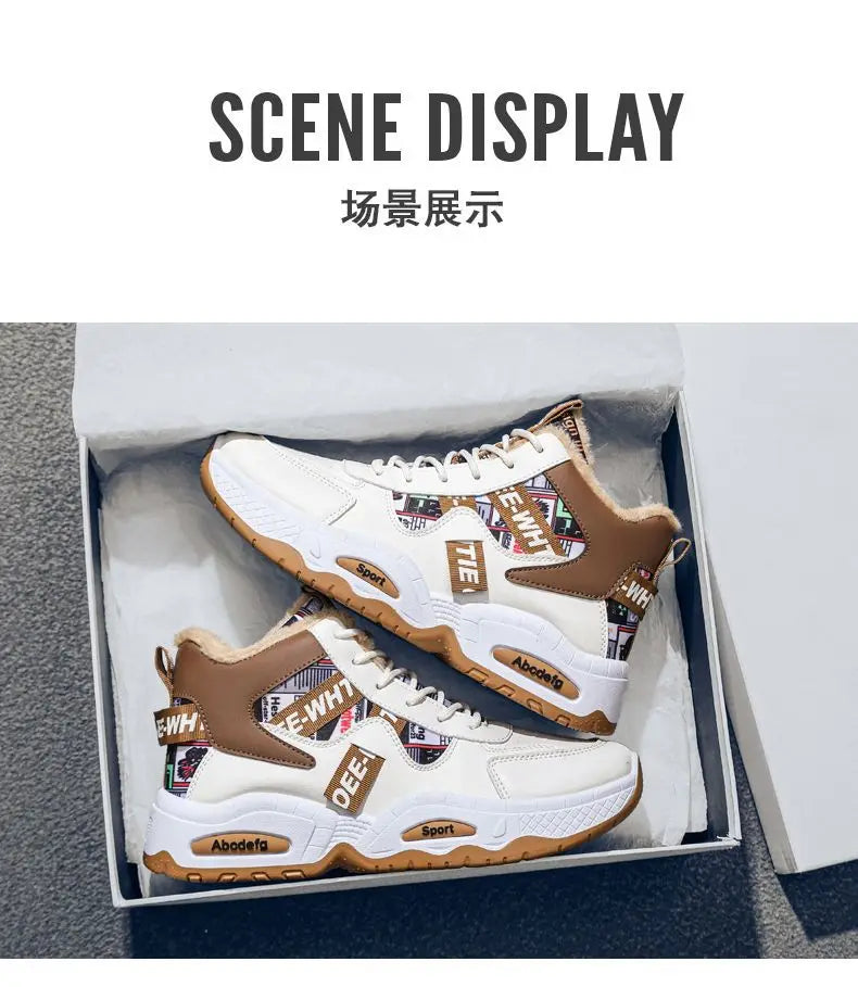 Snow Boots Men Boot High Top Winter Student Sports Plush Lace Up Anti Slip Comfortable Outdoor Warm Cold Proof Cotton Shoes