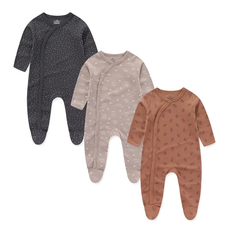 Cotton Baby Girl Clothes 3Pieces Cartoon New Born Baby Boy Clothes Sets Long Sleeve Autumn Footie Jumpsuits Zipper Spring Bebes