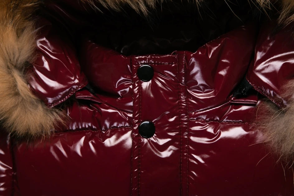 2025 Winter Down Jacket For Girl Real Fur Waterproof Shiny Thicken Warm Boy Winter Outerwear Coat 1-8 Years Kids Parka Outfit