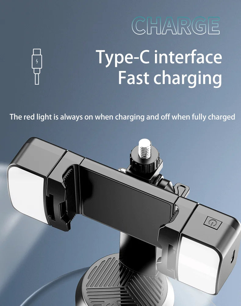 360° Rotation Phone Gimbal Stabilizer with Remote, Desktop Tripod Stand & Auto Tracking for Live Streaming/Vlogging
