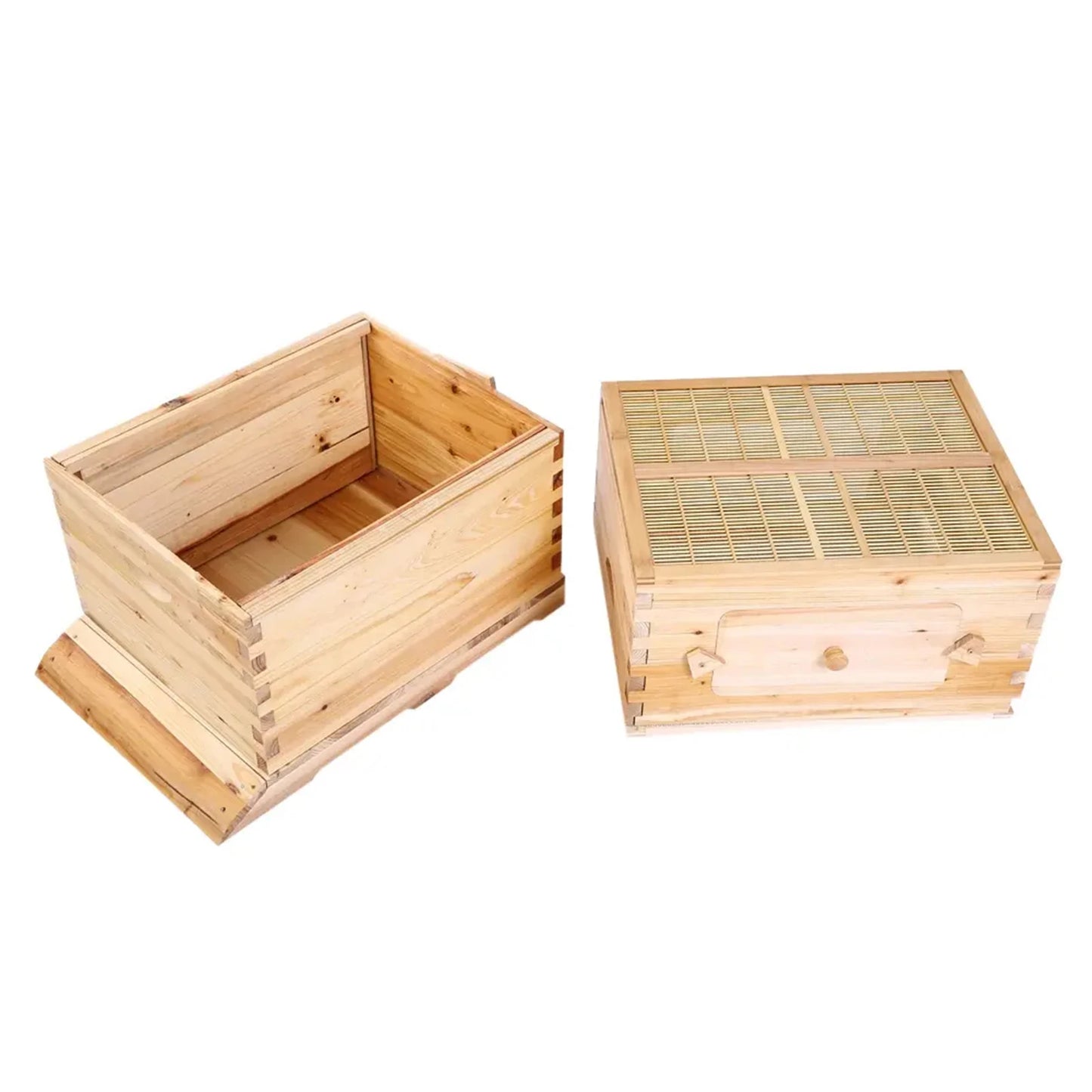 Automatic Wooden Bee Hive House with 7 Nest Wooden Bees Box Beekeeping Equipment Beekeeper Tool for Bee Hive Supply 66x43x26cm