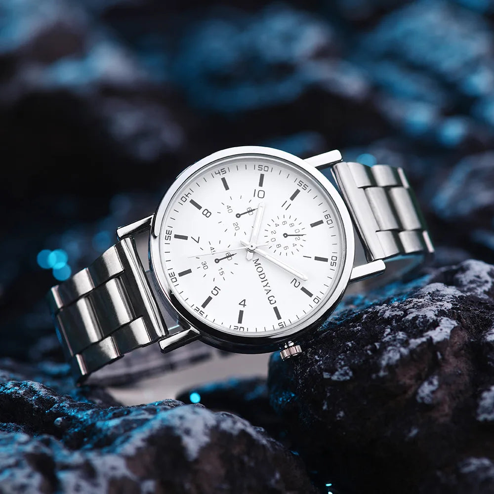 Men Watches Reloj Hombre Fashion Retro Casual Business Quartz Watch for Men Steel Band Roman Number Dial Wristwatches Montres
