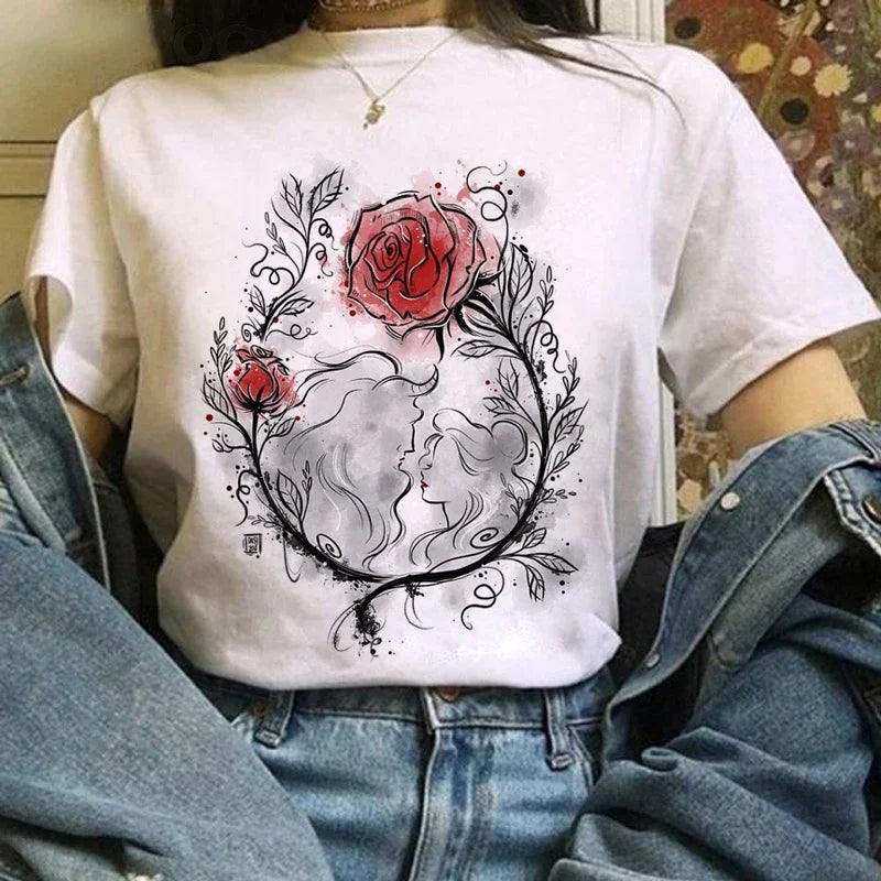 Japanese Anime T Shirts Women T-shirts Harajuku Ullzang T-shirt Cartoon Aesthetic Vintage Shirts for girls 90s Top Tees