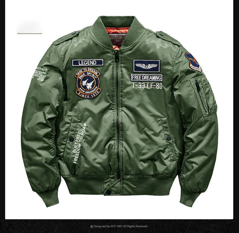Men's winter jacket 2025 model  Thick and warm coat Men's flight jacket  Thick and warm padded coat - With a stand-up collar