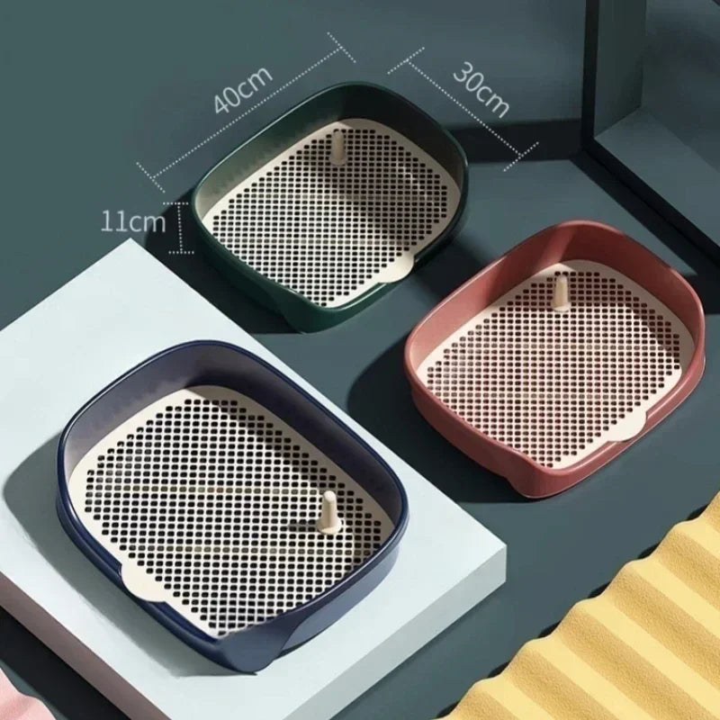 Portable Pet Toilet Training Kit Plastic with Pillar Includes Toilet Mat/Potty Tray/Pee Pad Dog Urinary Trainer Potty Training