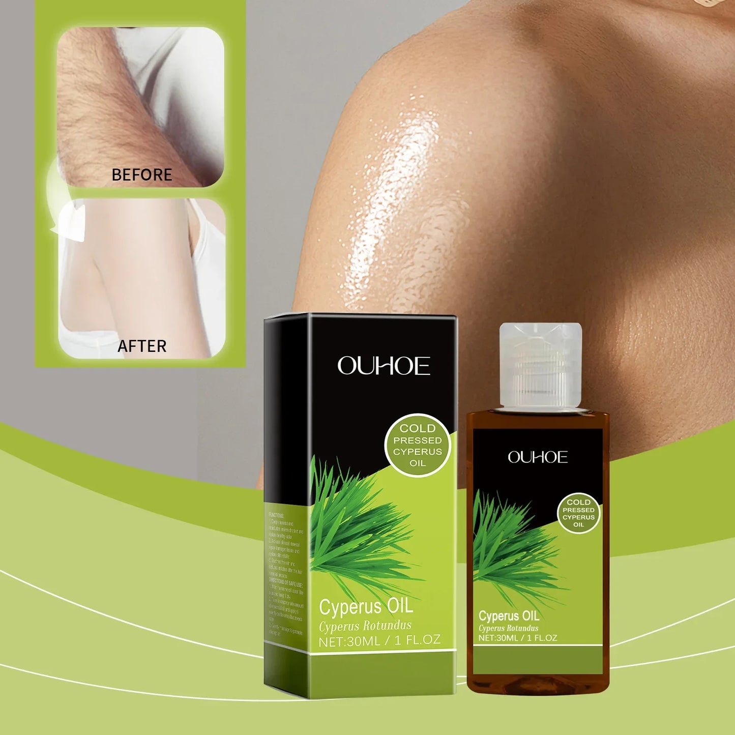 Pure Cyperus Rotundus Essential Oil Moisturizing Nourishing Reduce Redness Smoothing Repair Legs Arms Body Hair Removal Care Oil