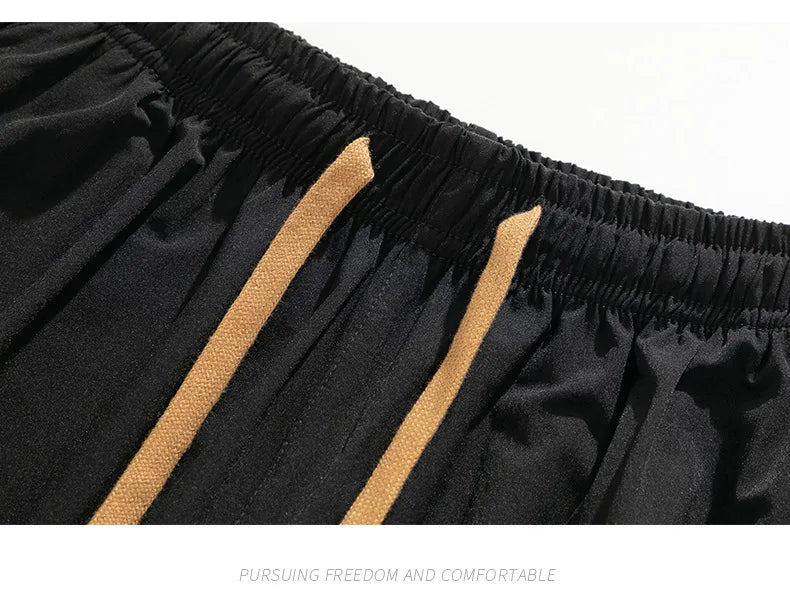Spring Autumn Men's Clothing Drapey Wide-leg Pants, Loose Sports Pants Trendy Straight-leg Casual Trousers