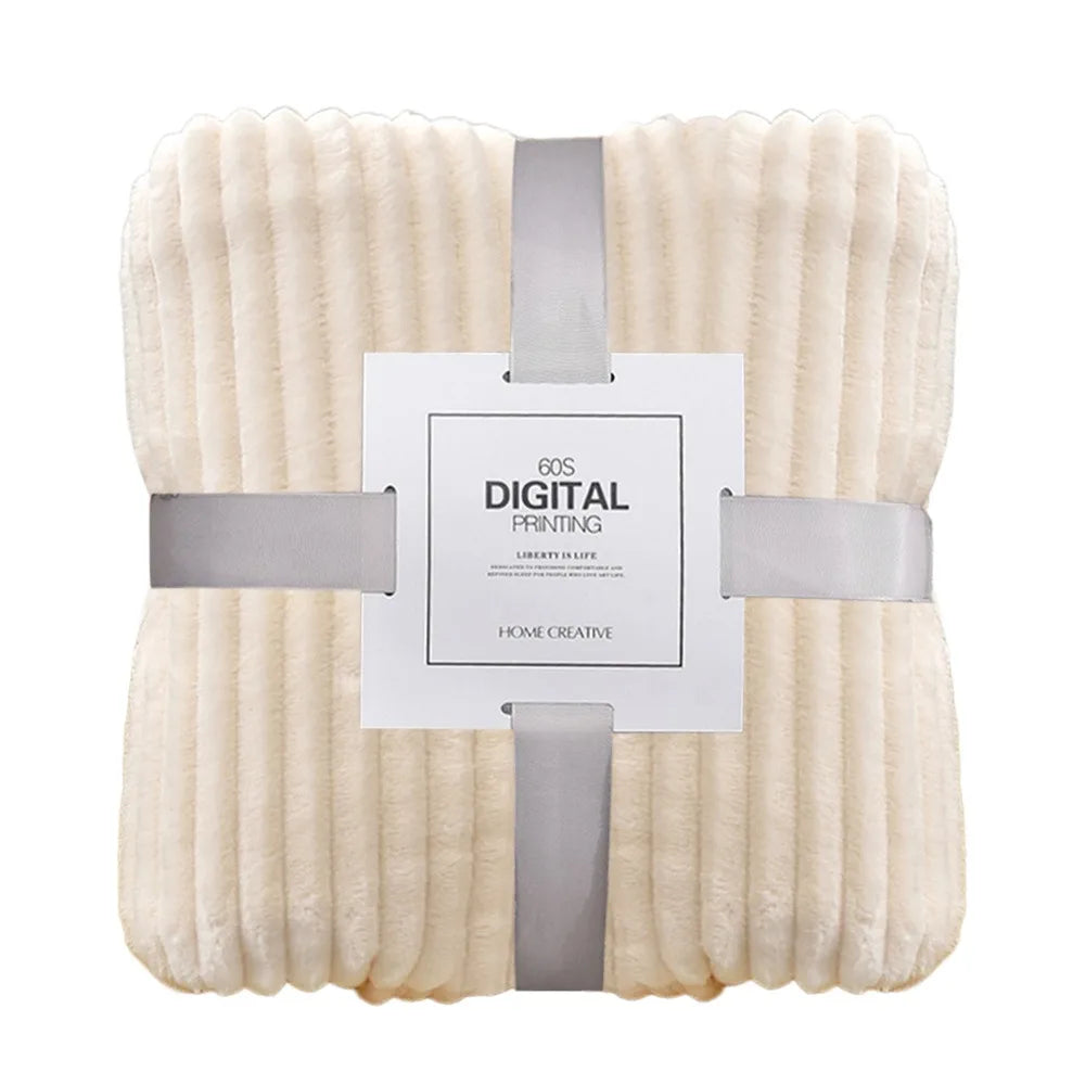 Ultra Soft Fleece Bed Throw Blankets for Lunch Rest Double Sided Warm Blanket Skin-Friendly Warm Conditioning Quilt Breathable