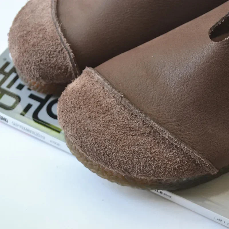Men's Leather Loafers Shoes Wide Toe  Retro Soft-soled  Flat Summer Drivening Shoes Women 43 44 Shoes