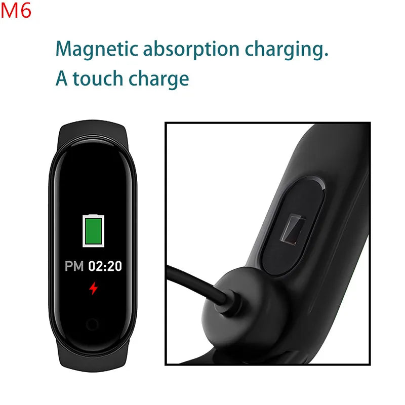 M6 Smartwatch Heart Rate Blood Pressure Monitoring Smart Watch Men Women Fitness Tracker Watch Waterproof Sports Smart Wristband
