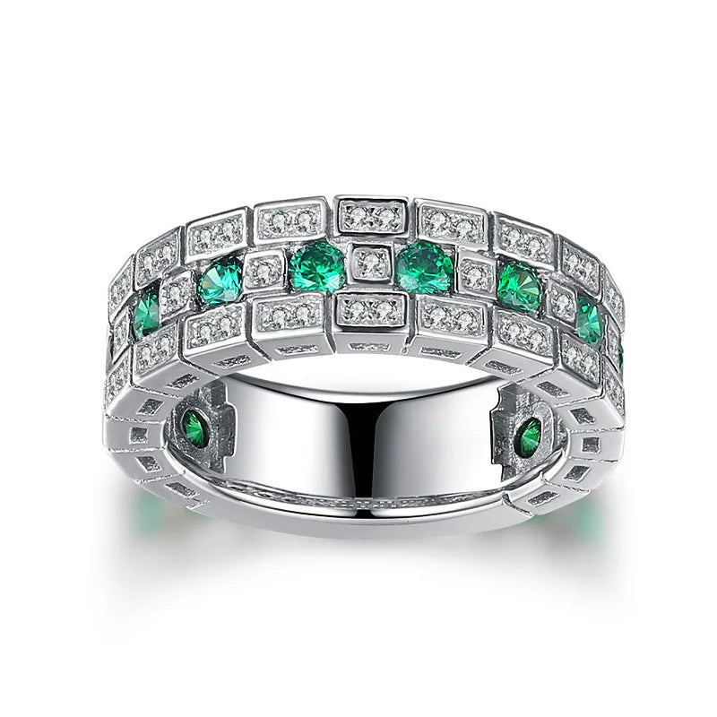 925 Sterling Silver Ring Set with Zircon Crystal Rings for Women's Glamour Jewelry Engagement Wedding Gifts