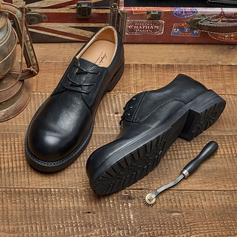 Vintage Men's Genuine Leather Brogues Dress Shoes Luxury Brand Handmade Fashion British Style Autumn Wedding Social Shoes Man