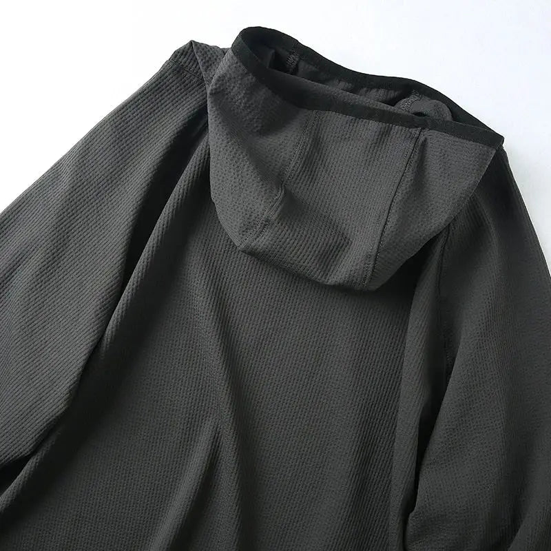 Unisex Outdoor Mountain Series Loose Fit Hoodie Thin Bubble Hooded Sweatshirt Breathable Long Sleeve T-Shirt for Teens