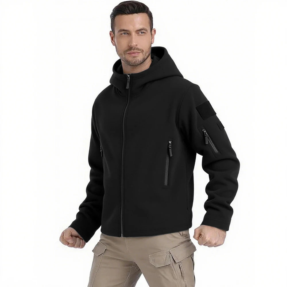 Men's Winter Fleece Jackets Coats Tactical Hiking Jackets Outdoor Camping Trekking Multi Pockets Work Outwear Climbing Overcoat