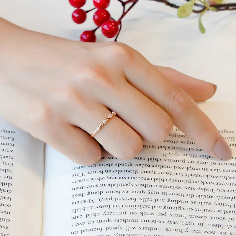 Eternity Ring Sterling Silver With Rose Gold Plate Women'S Diamond Wedding Band Girls Dating Luxury Quality Jewelry Accessories