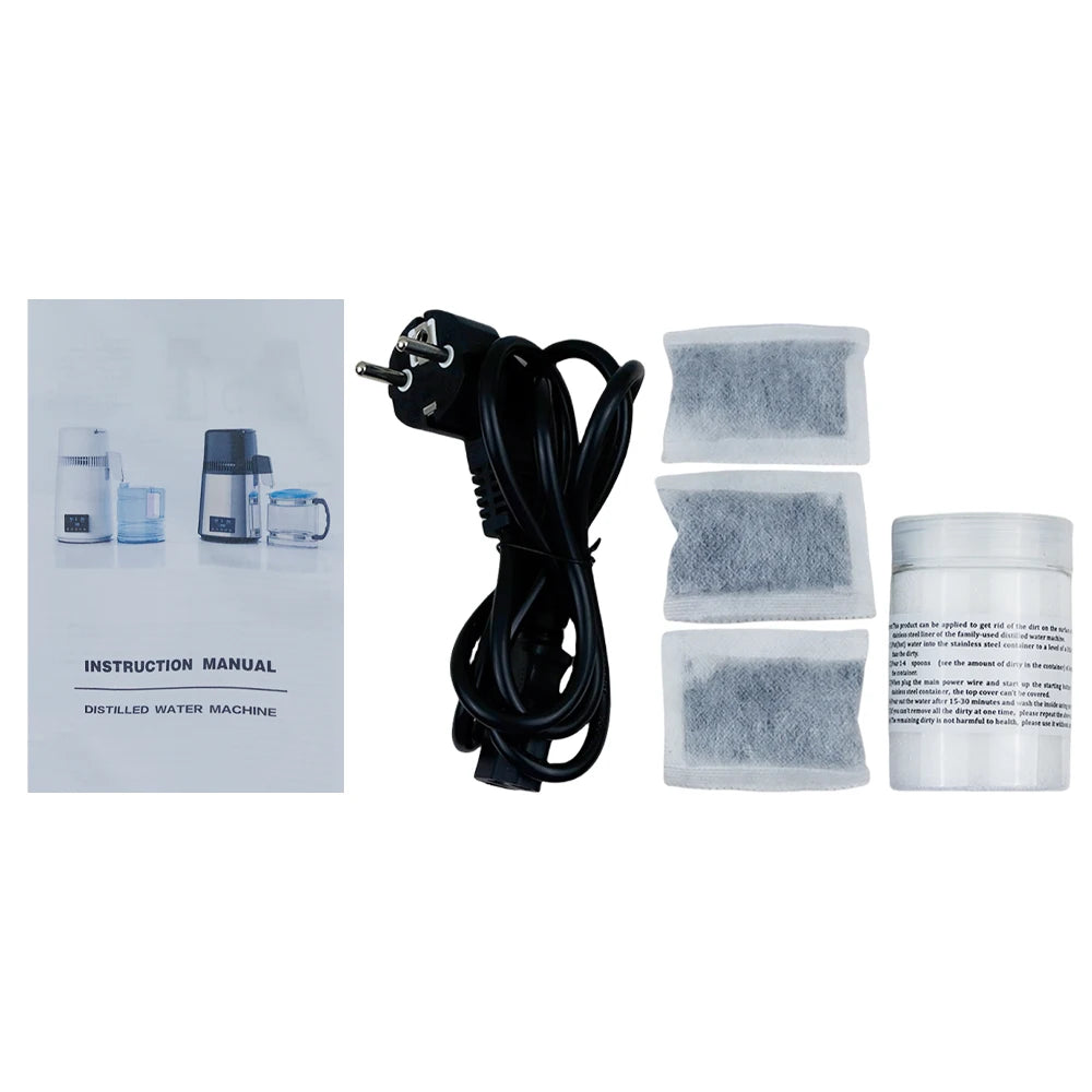 4L Water Distiller Purifier Filter For Three screen touch Display Stainless Steel Cooler Office Home Use Prevent Burning Dry