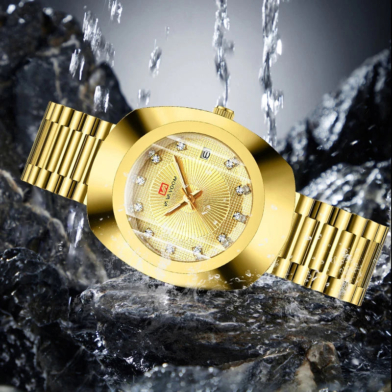 Gold Men Wrist Watches For Male Clock 2025 Top Brand Luxury Golden Fashion Men Quartz Watches Waterproof Wristwatches Dropship