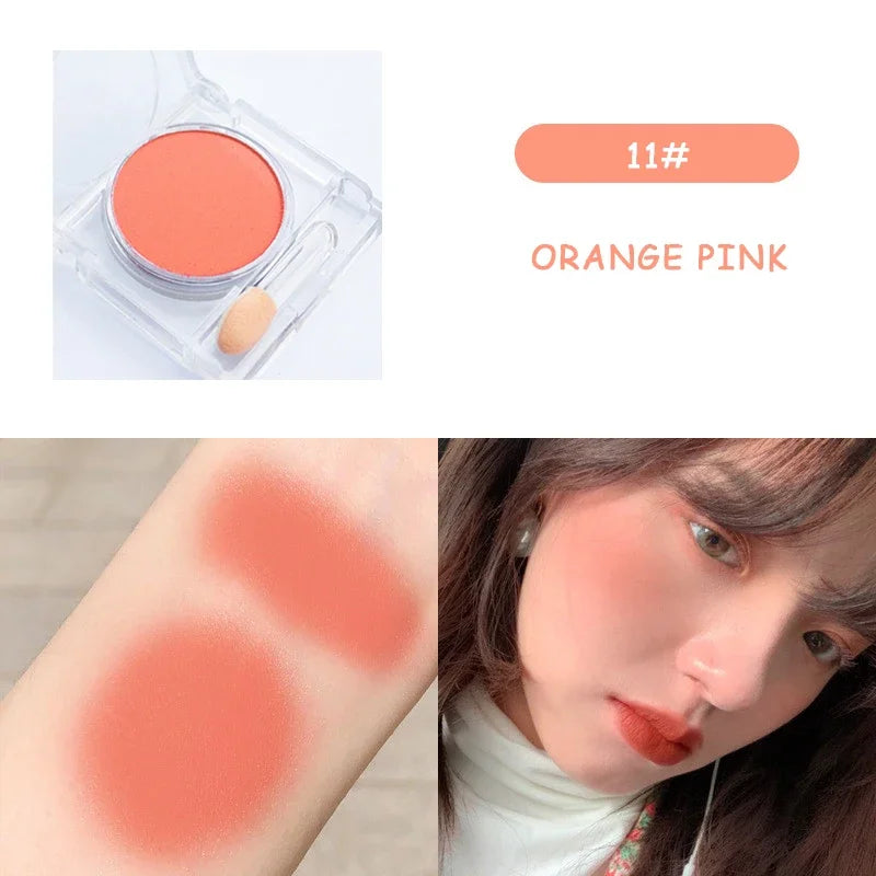 Monochrome blush Matte Natural Cheek Color Brightening Face Waterproof Facial Contouring Makeup Blush Powder Soft Makeup