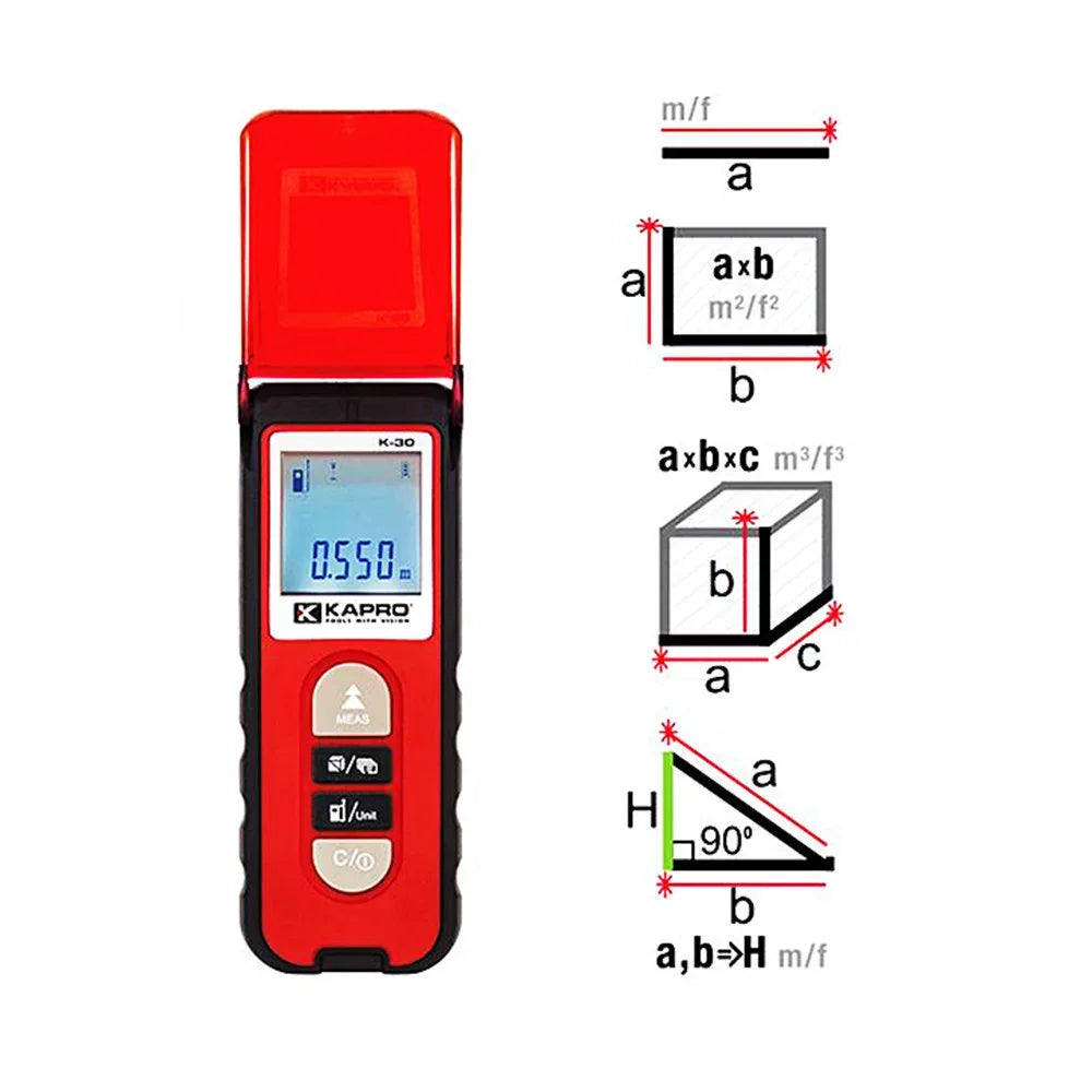 Kapro Laser Measure Distance Meter 30M Portable Digital Roulette  Backlight Range Finder Electronic Trena Laser Tape Rangefinder