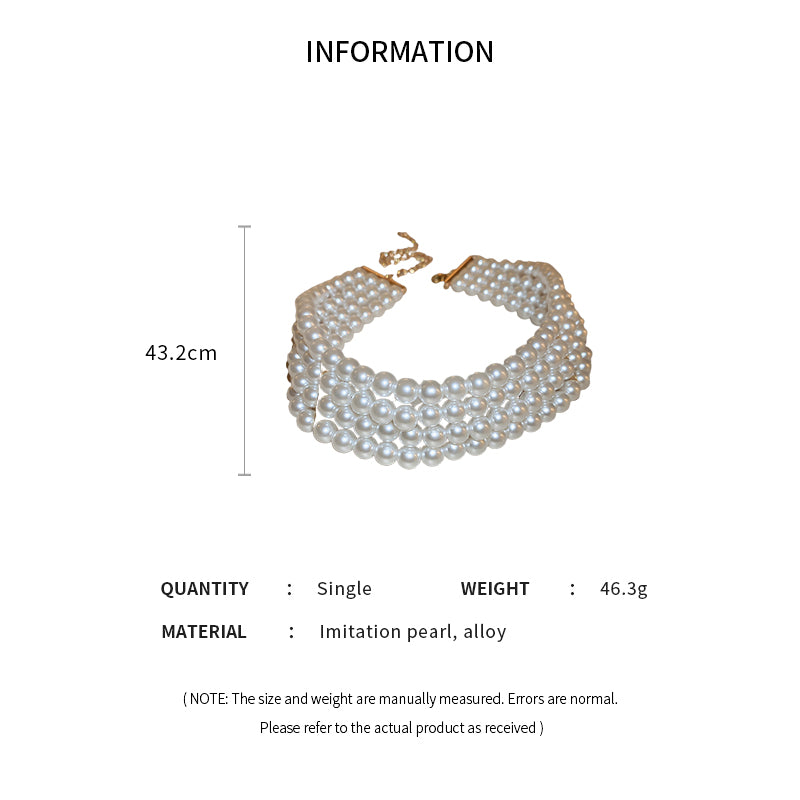 Pearl Necklace Bacelet Sets Geometric Necklace Women Solid Color Fashion Weddings Bride Jewelry Accessories