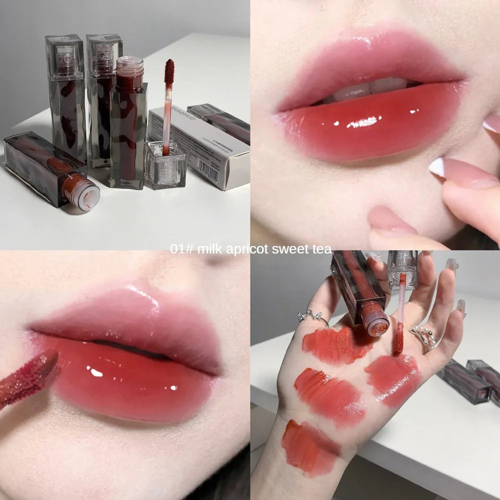 Moisturizing Mirror Lip Glaze Waterproof Sweatproof Long Lasting Lip Gloss Non-stick Cup Easy To Apply Liquid Lipstick Cosmetics