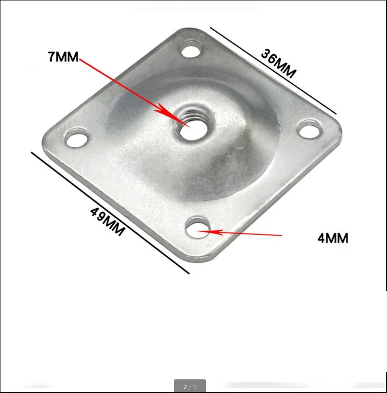 4Pcs Furniture Legs Fixing Attachment Plates Table Sofa Feet Support Hardware Home Cabinet Furniture Mounting Bracket 49*49*2mm