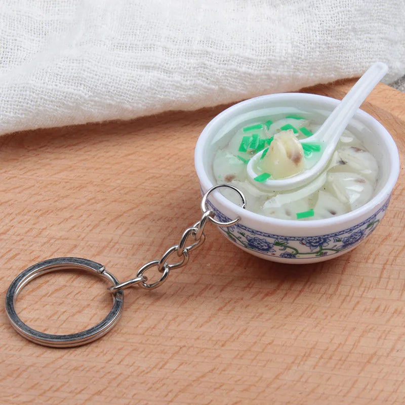 New Styles Simulation Food Key Chains Bowl High Quality Bowl Shape Key Chain Pendant Wholesale