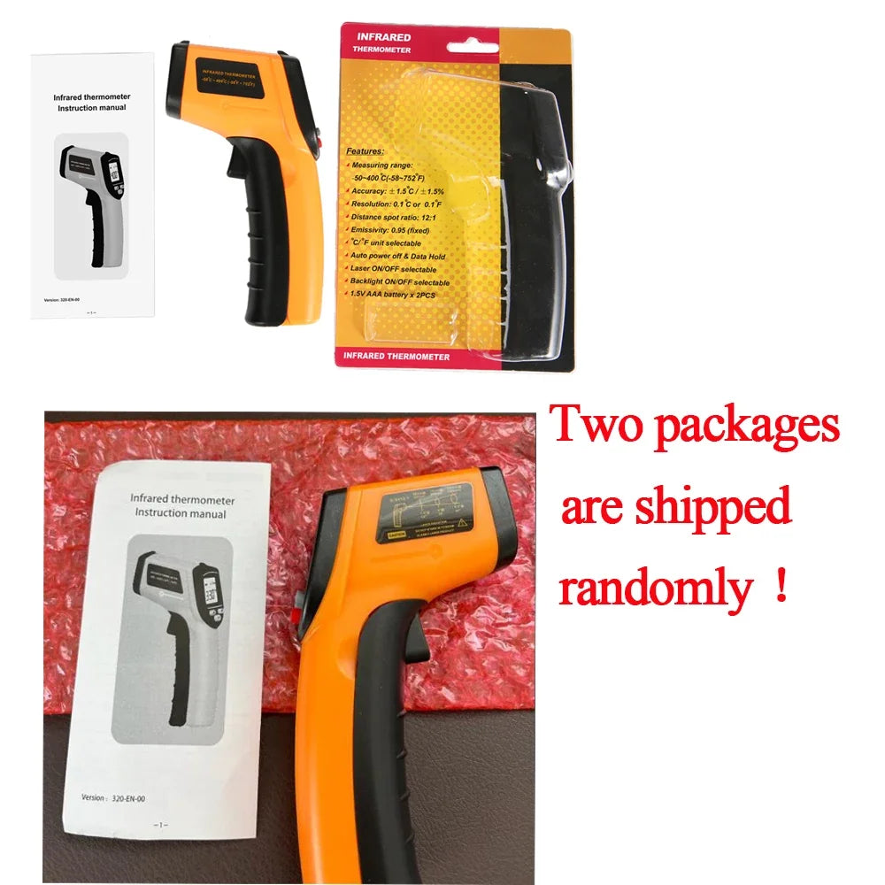 Infrared Thermometer, Portable Temperature Gun for Cooking, Pizza Oven, Grill & Engine - Laser Surface Temperature Reader