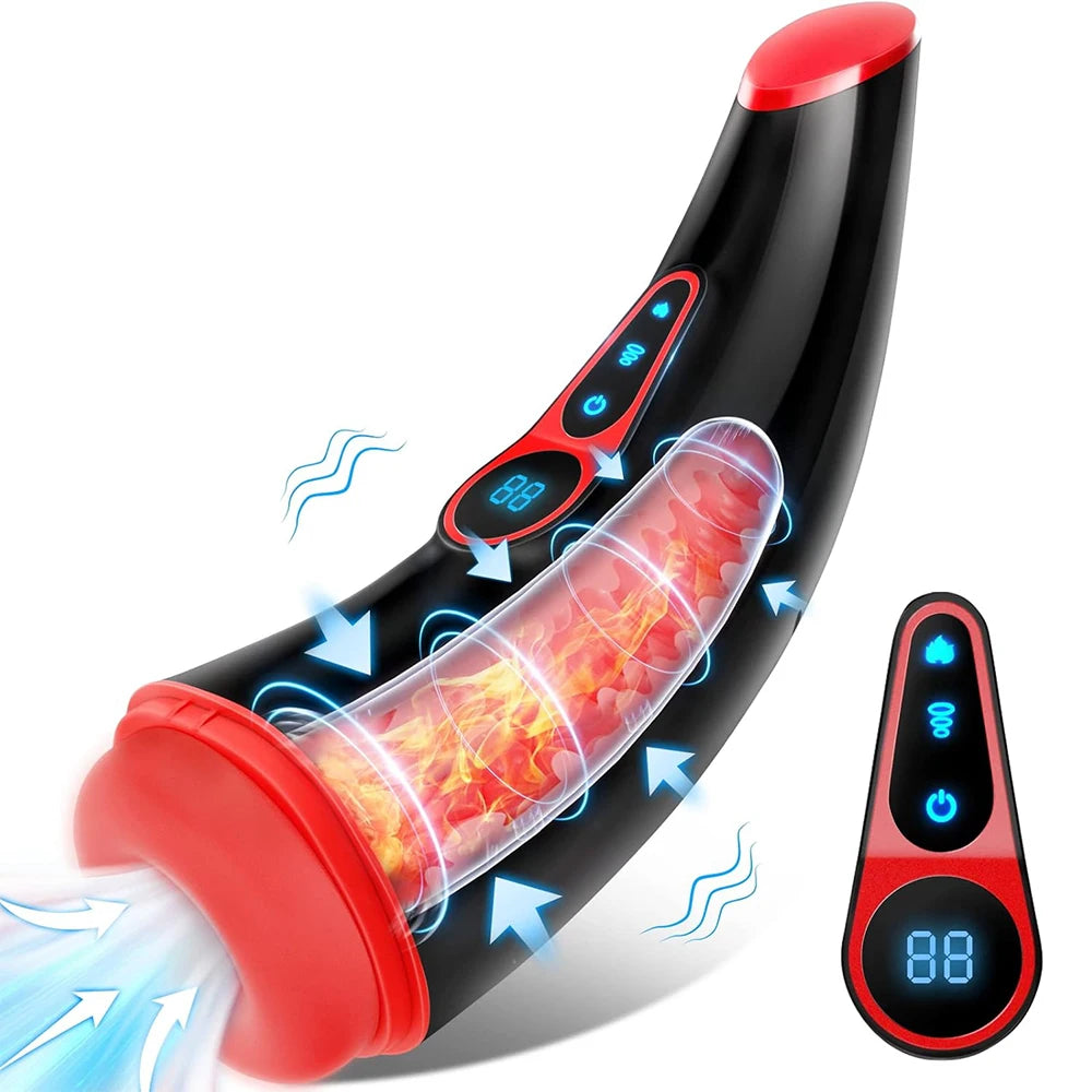 Male Masturbator Sex Toys for Men - Adult Toy Male Sex Toys with 9 Sucking & 9 Vibrating, Pocket Pussy Hands Free Sex Machine