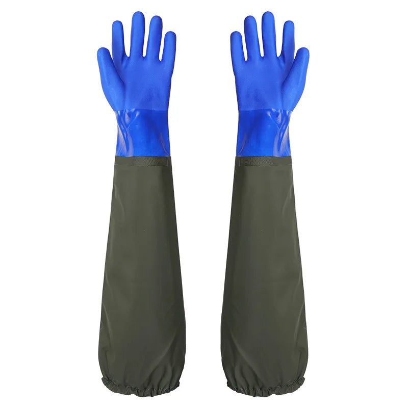 Warm fishing gloves, dishwashing, car washing, lengthened, non-slip, wear-resistant, waterproof, labor protection gloves