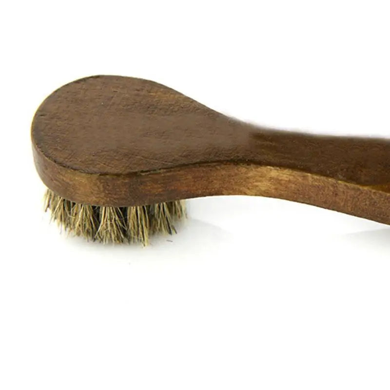 Long-handled Horse Hair Shoe Brush Soft  Leather Cleaning Brush  Round Head Shoe Cleaner Household Cleaning Brush Shoes Cleaners
