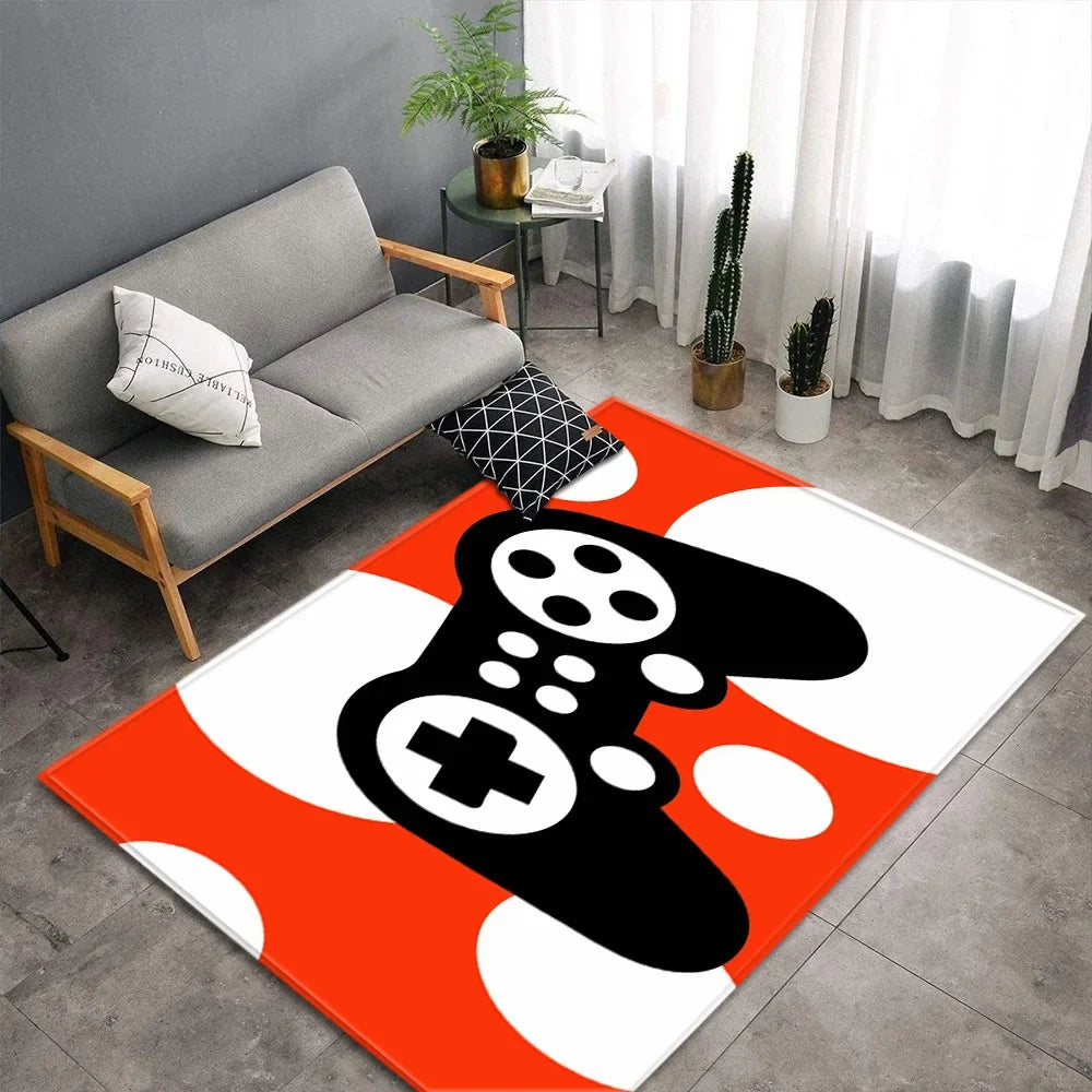 Cartoon Game Console Carpet for Living Room Video Game Children Player Area Rug Soft Anti-slip Bedroom Entrance Floor Mat