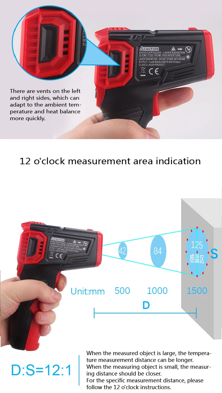 Digital Infrared Thermometer -50~600℃ IR Laser termometro Pyrometer Gun Non-Contact Laser Temperature Meter gauge Tools