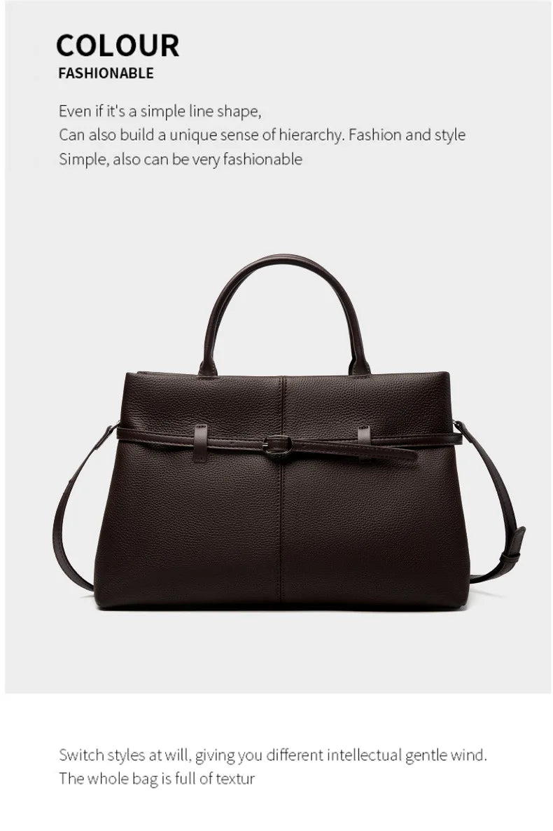 Women's Bags 2025 Genuine Leather Large Capacity Office Commuting Designer Inspired Tote Shoulder Bag Luxury Handbags for Women