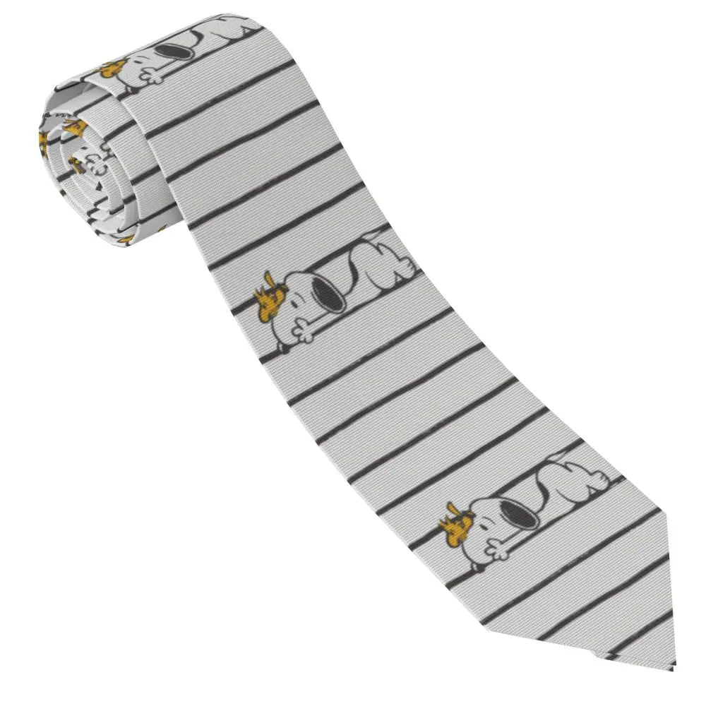 Personalized Fashion S-Snoopys Neckties Men Silk Cartoon Office Neck Tie