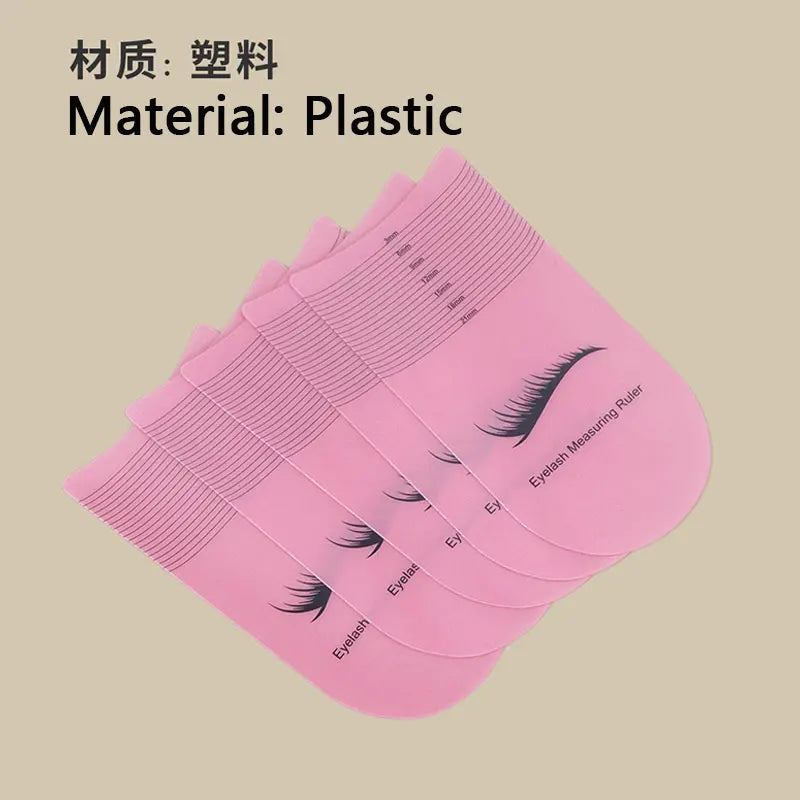 10Pcs Lash Length Measuring Ruler Portable Soft Plastic Ruler Makeup Tool Lashes Extension Growth Accessory