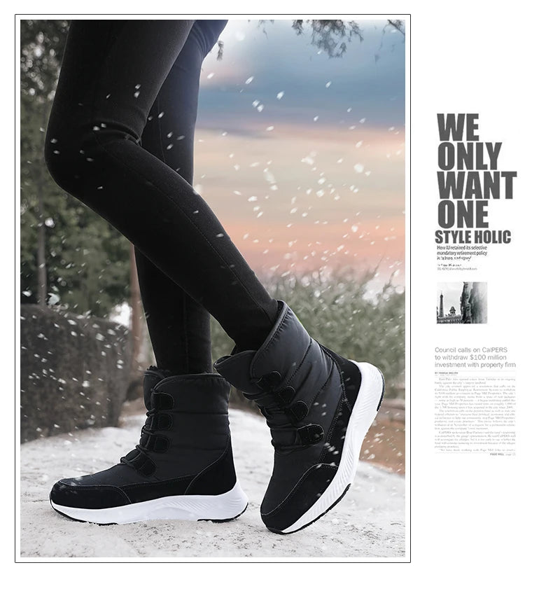 2026 Women's Shoes Winter Fashion Ankle Boots Women Keep Warm Female Lace Up Waterproof Boots Ankle Shoes Street Nurse Boots