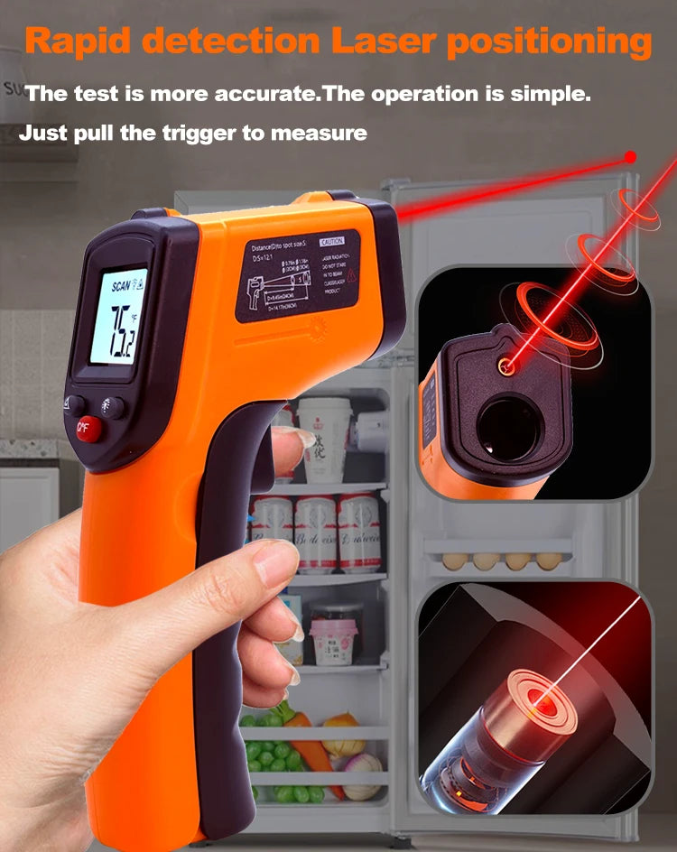 Digital Infrared Thermometer Laser termometro Pyrometer Gun Non-Contact Laser Temperature Meter gauge Tools -50~400℃