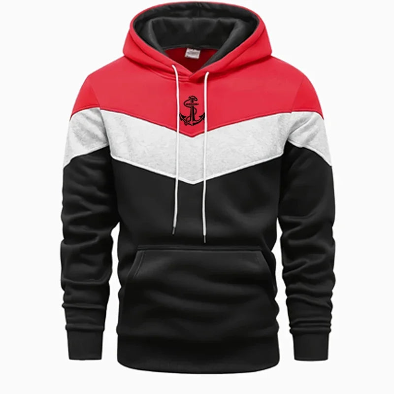 Mens Sweatshirts Casual Printing Tricolor Hoodies Daily Sports Jogging Man Clothing Single Piece Versatile Street Tops Pants
