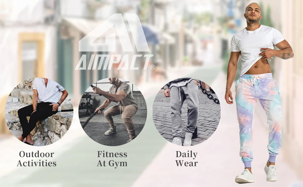 AIMPACT Mens Sweatpants with Pockets Jersey Cotton Track Pant Running Joggers Sweat Pants for Men