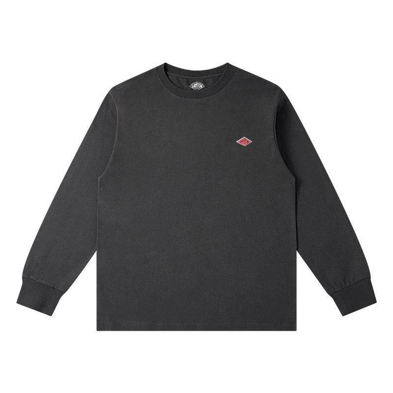 Embroidery Cotton 100% Long-sleeved Men's T Shirt 2025 New Round-collar Solid-color women T-shirt for Male Tshirt Man Tops Tees
